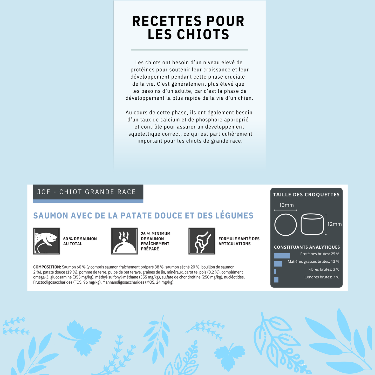 Cani'Max Sans Céréales - Chiot - Grandes races - Saumon et patate douce