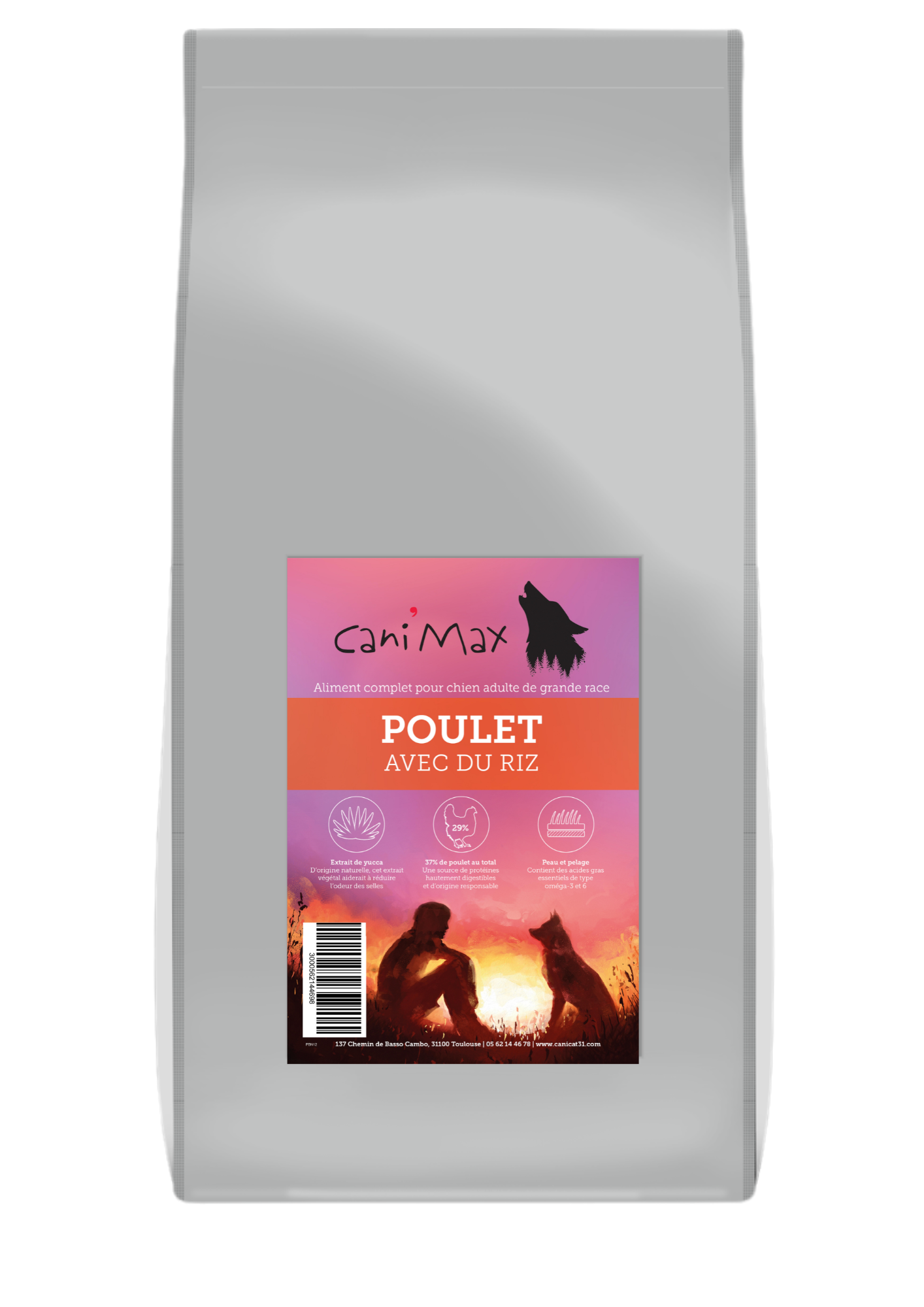 Cani'Max Super Premium - Adulte - Grande Race - Poulet et Riz