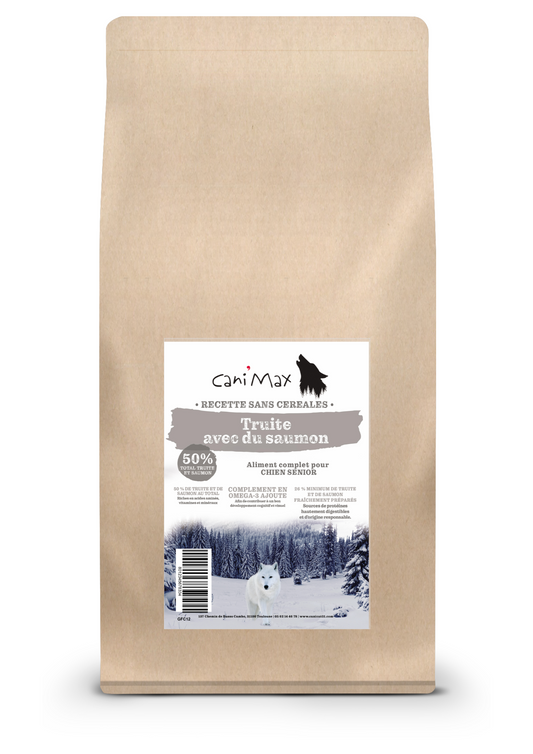 Cani'Max Sans Céréales - Chien Senior - Truite et saumon