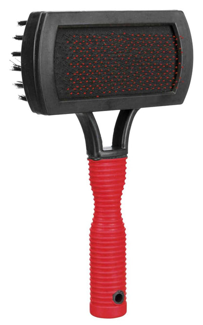 Brosse double face chien chat métal nylon 10x17 cm