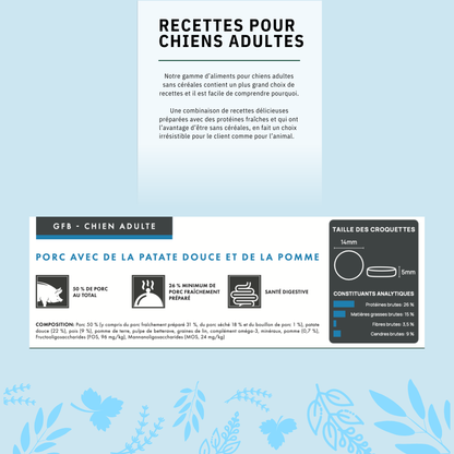 Cani'Max Sans Céréales - Chien Adulte - Toutes races - Porc, patate douce et pomme