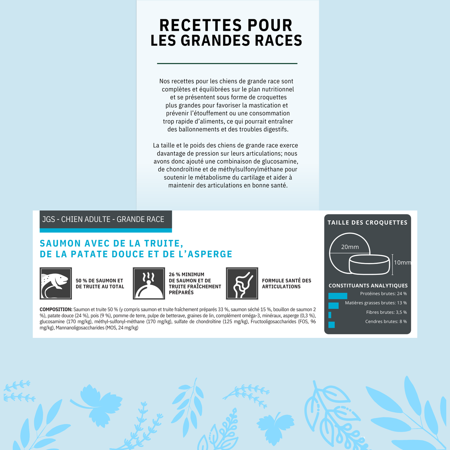 Cani'Max Sans Céréales - Chien Adulte - Grandes races - Saumon avec de la Truite patate douce