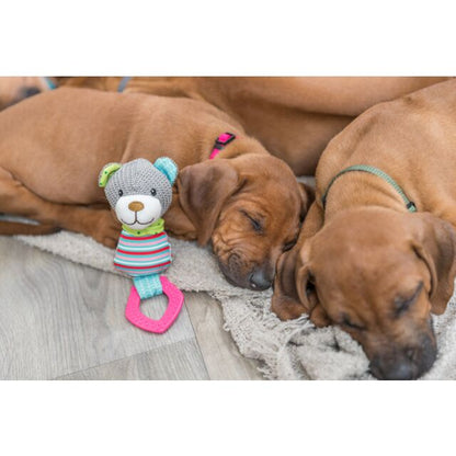 Peluche ours junior chien 23 cm avec son – polyester