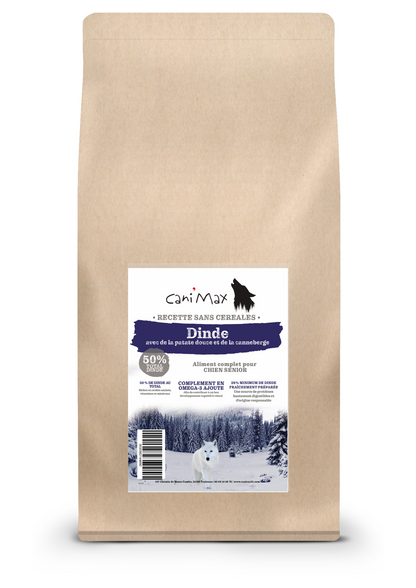Cani'Max Sans Céréales - Chien Senior - Dinde, patate douce et canneberge