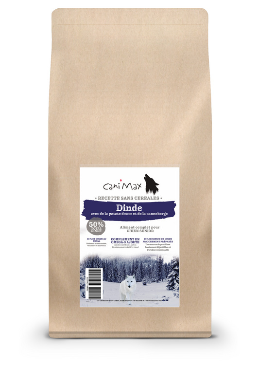 Cani'Max Sans Céréales - Chien Senior - Dinde, patate douce et canneberge